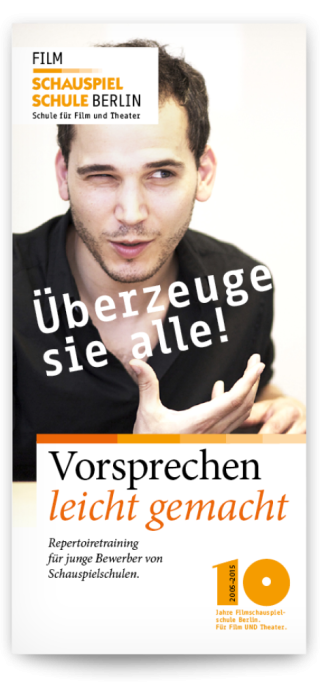 Flyer "Vorsprechen" Flyer Filmschauspielschule Berlin