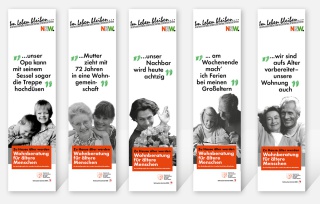 "Wohnen im Alter" Messestand Stelen Messestand